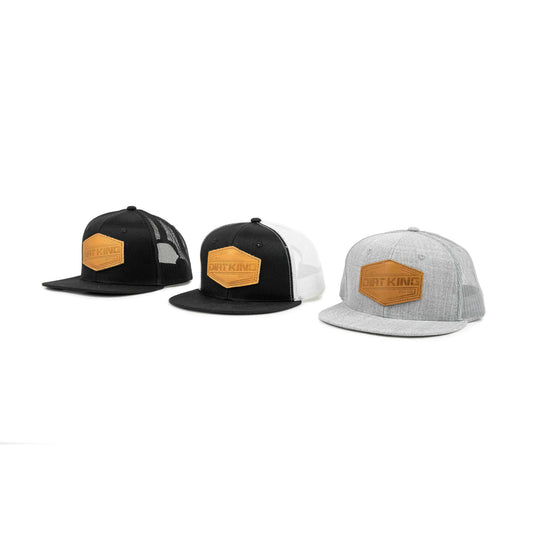 Mesh Snapback Hat With Leather Hex Patch